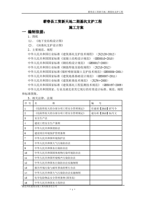 基坑支护施工组织设计 专家论证