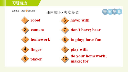 冀教版七年级上册英语习题课件Unit3Lesson13BodyParts