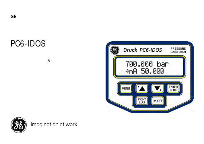 GE Sensing PC6-IDOS压力校验仪 指示仪 说明书-K03555