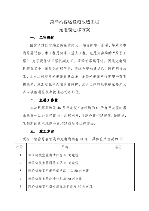 通信光电缆迁改方案