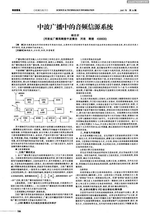 中波广播中的音频信源系统