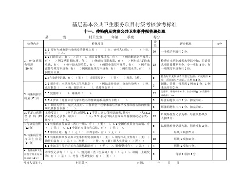 基层基本公共卫生服务项目村级考核参考标准(传染病)