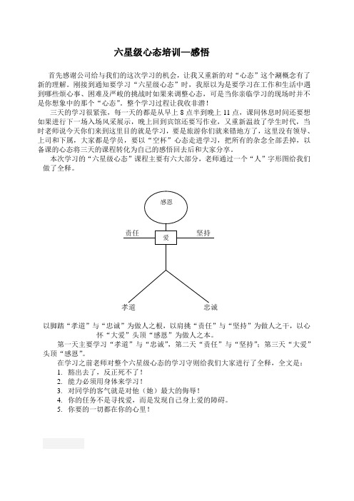 六星级心态—感悟