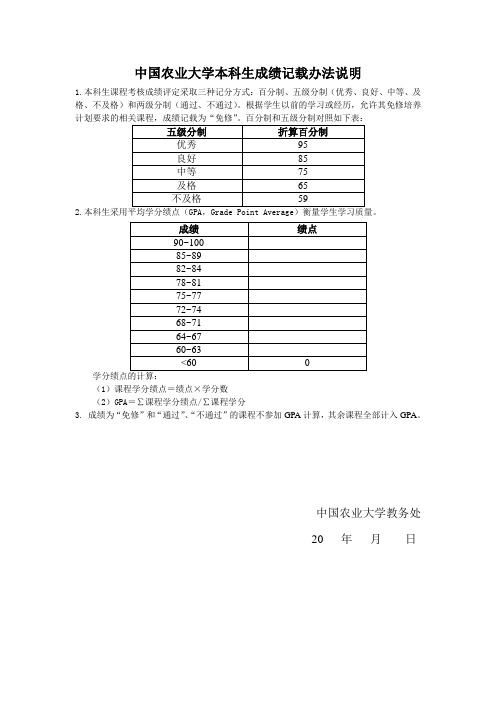 级分制及绩点说明new