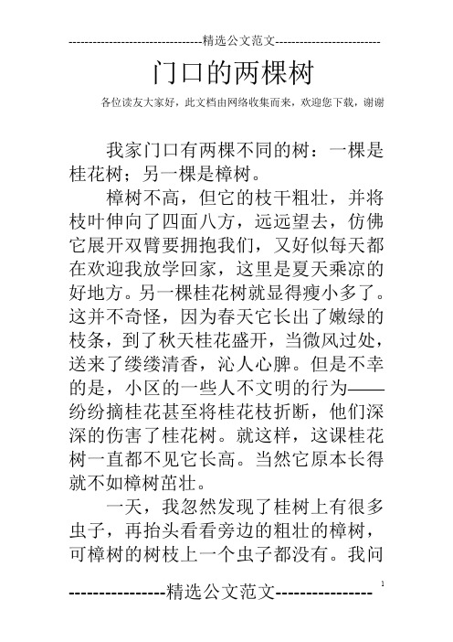 门口的两棵树