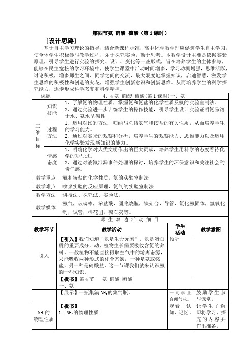 新的 第四节氨 硝酸 硫酸