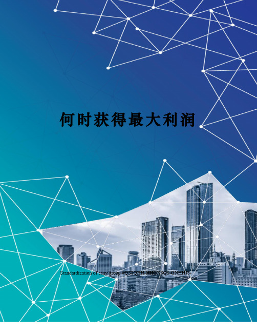何时获得最大利润