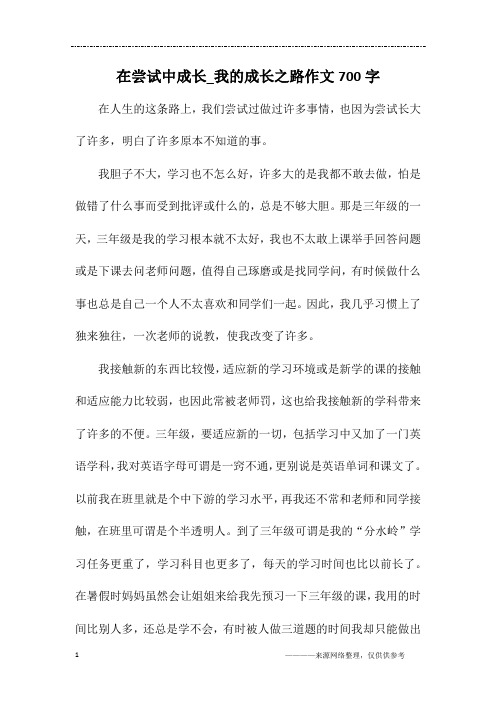 在尝试中成长_我的成长之路作文700字