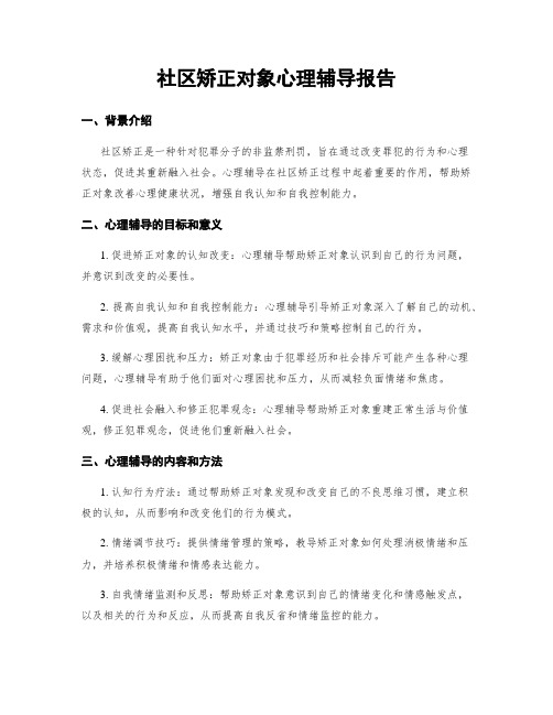 社区矫正对象心理辅导报告