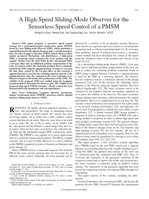 A High-Speed Sliding-Mode Observer for the Sensorless Speed Control of a PMSM