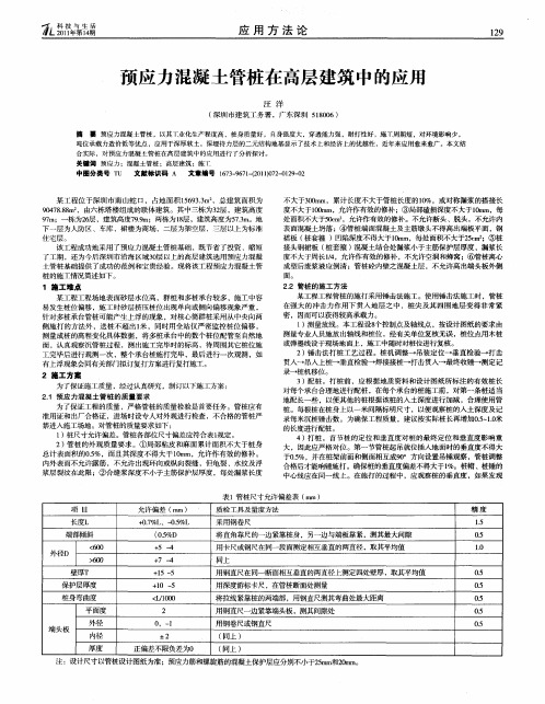 预应力混凝土管桩在高层建筑中的应用