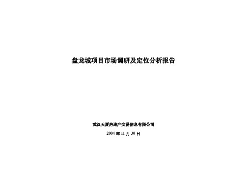 [工程科技]盘龙城项目调研及定位分析报告