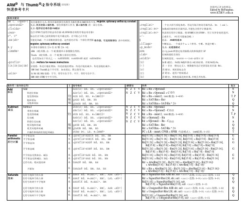 Thumb2指令表(中文)
