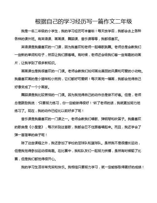 根据自己的学习经历写一篇作文二年级