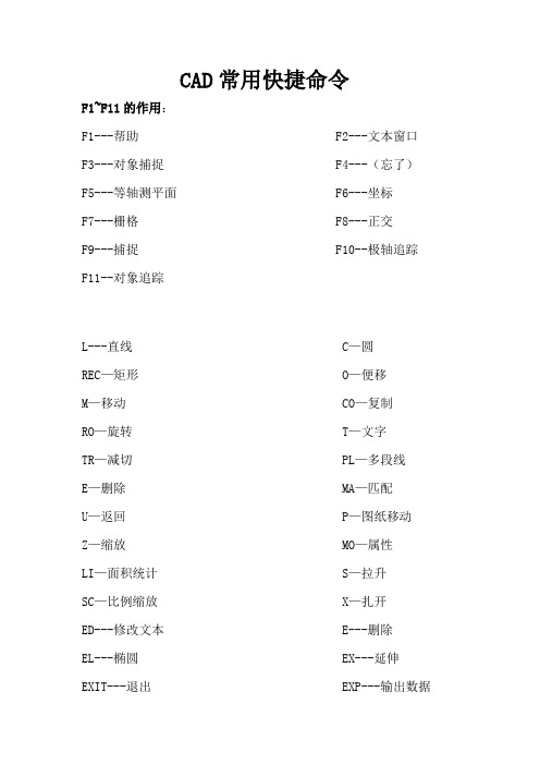 CAD-07快捷键大全