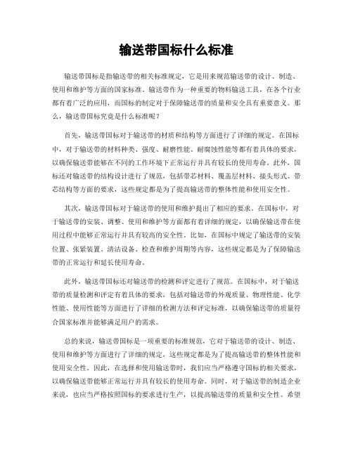 输送带国标什么标准