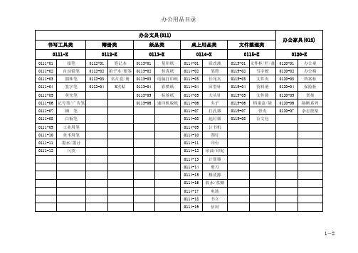 办公用品目录 管理_excel模版