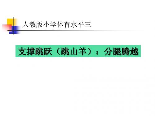 人教版五年级体育下册《操类运动  5.支撑跳跃  4.山羊分腿腾越考核》公开课课件_3