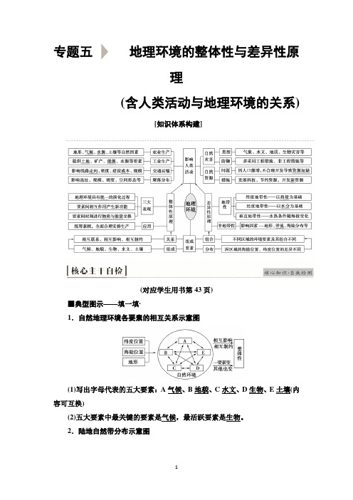 2020新课标高考地理二轮复习教师用书：第1部分 专题5 地理环境的整体性与差异性原理