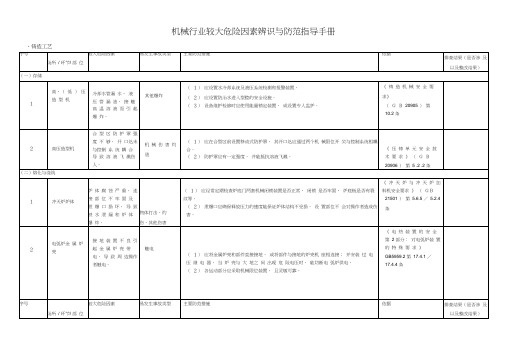 机械行业较大危险因素辨识与防范指导手册范本