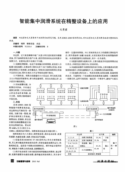 智能集中润滑系统在精整设备上的应用