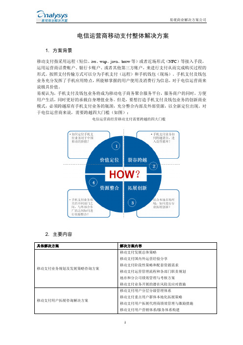 电信行业中心_电信运营商移动支付整体解决方案