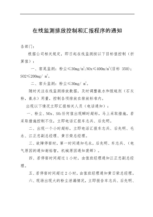 关于在线监测排放控制和汇报程序的通知(2)