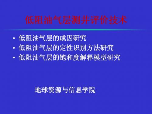 低阻油气层测井评价技术