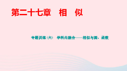 九年级数学下册第二十七章相似专题训练(六)学科内融合__相似与圆函数作业ppt课件新版新人教版