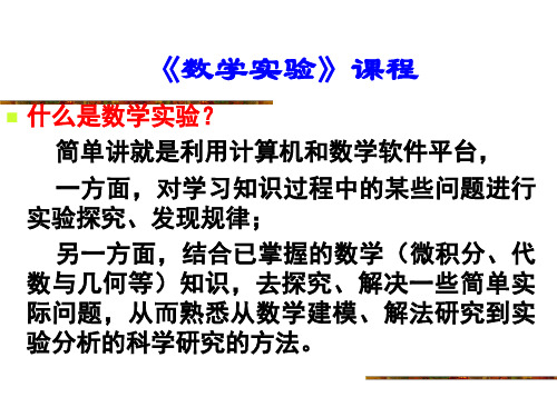 《数学实验》课程.