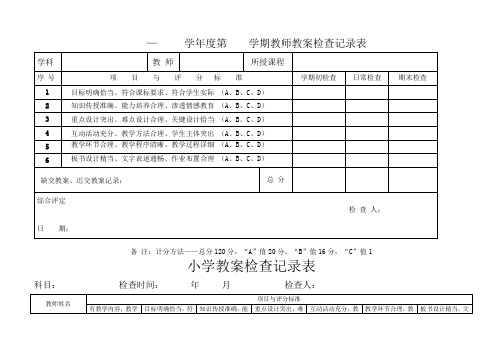 教学常规检查记录表