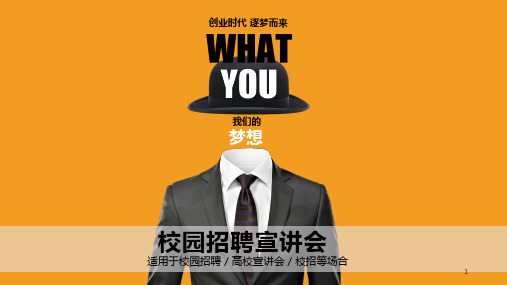 校园招聘宣讲职业发展橙色商务通用动态PPT模板素材方案