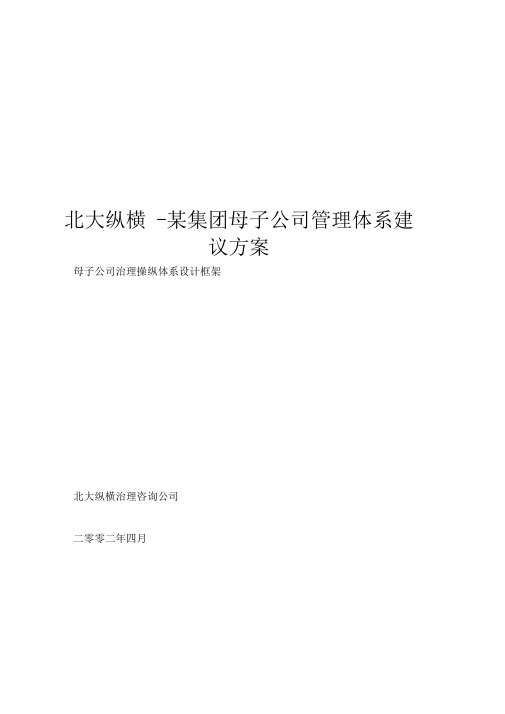 北大纵横-某集团母子公司管理体系建议方案