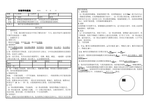 河少版七年级上册第一单元学会观察教案