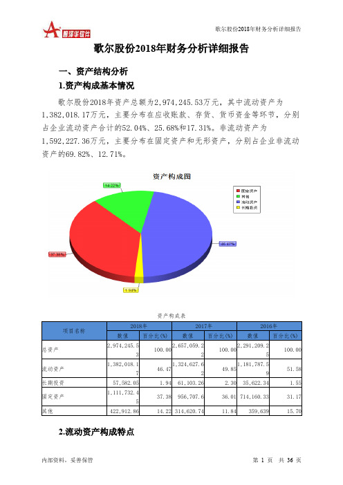 歌尔股份2018年财务分析详细报告-智泽华