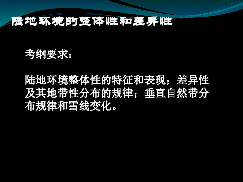 高考复习陆地环境的整体性和差异性ppt