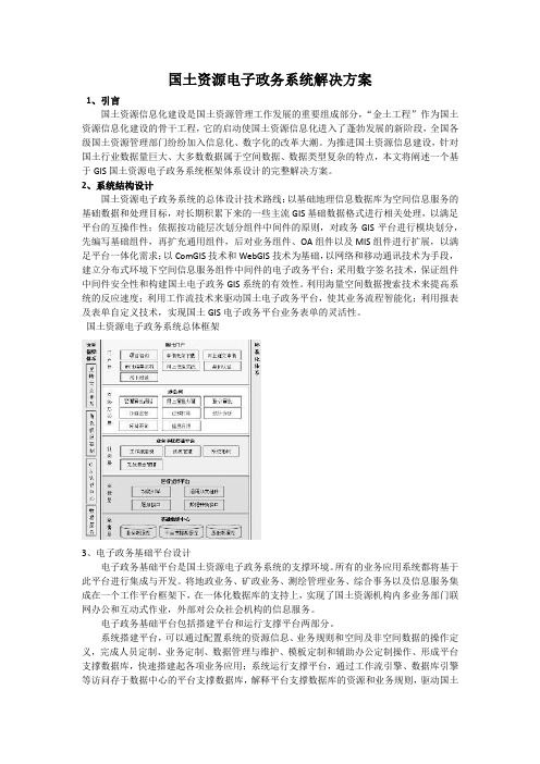 国土资源电子政务系统解决方案