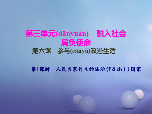 九年级政治全册第三单元融入社会肩负使命第六课参与政治生活第一框人民当家作主的法治国家课件新人教版