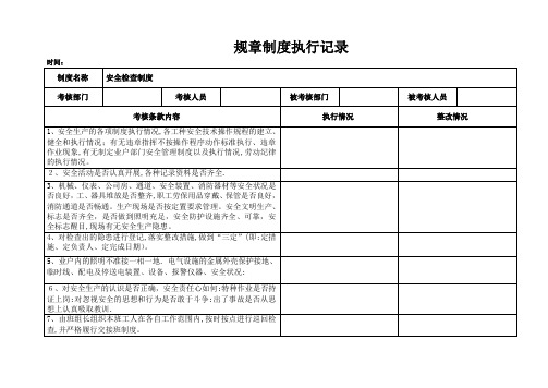 规章制度执行记录(全)【范本模板】