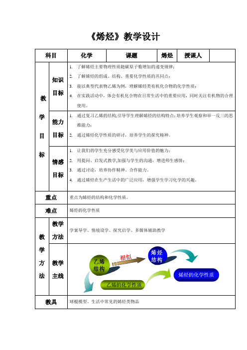 教学设计3：2.1.2烯　烃