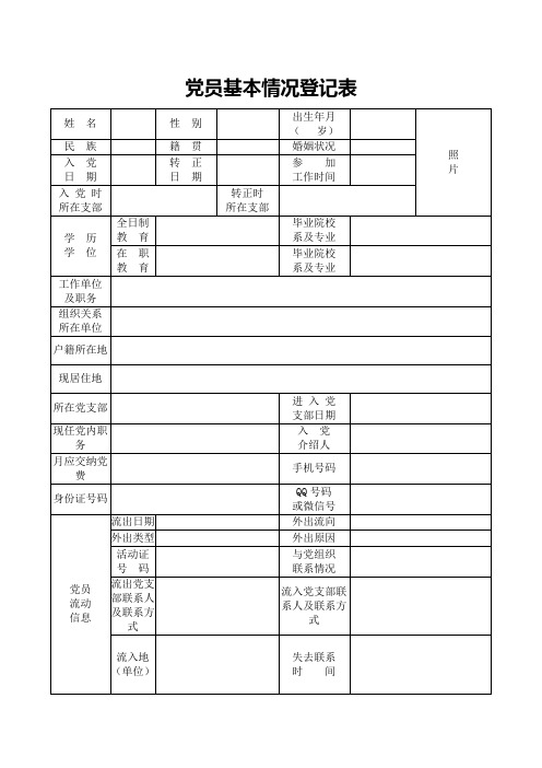 党员基本情况登记表(1)