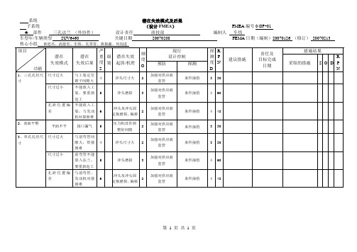 三孔法兰设计FMEA