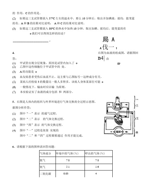 七年级生物下册识图题.docx