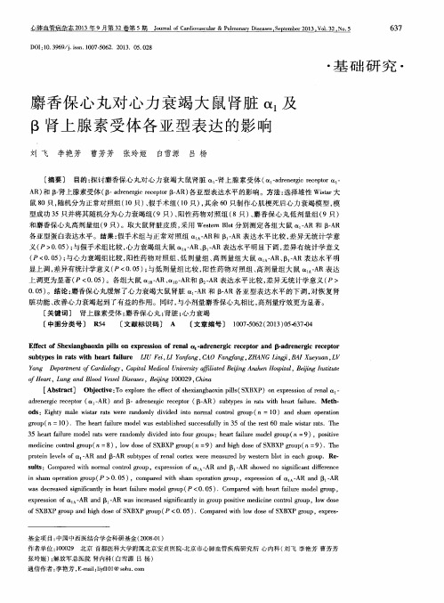 麝香保心丸对心力衰竭大鼠肾脏α_1及β肾上腺素受体各亚型表达的影响