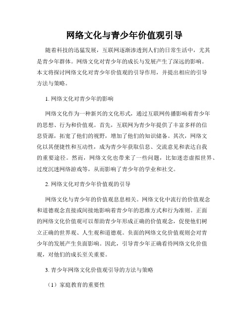 网络文化与青少年价值观引导