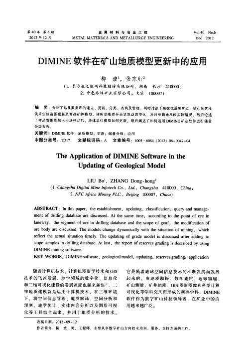 DIMINE软件在矿山地质模型更新中的应用（论文）