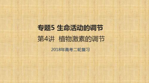高考生物二轮复习专题5生命活动的调节第4讲植物激素的调节名师课件
