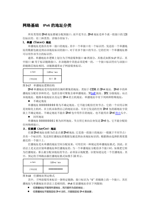 网络基础  IPv6的地址分类