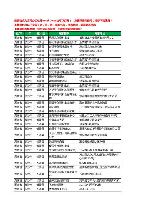 2020新版湖南省长沙市长沙县调料工商企业公司商家名录名单联系电话号码地址大全36家