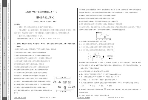 2021年三好网“985”核心密卷最后三卷(一)理科综合试卷含答案